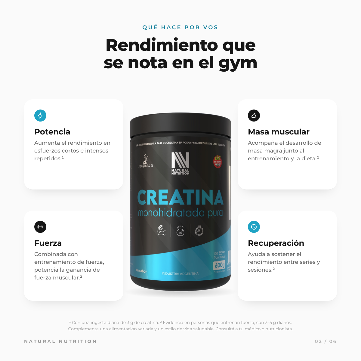 Creatina Monohidratada — información del producto 1