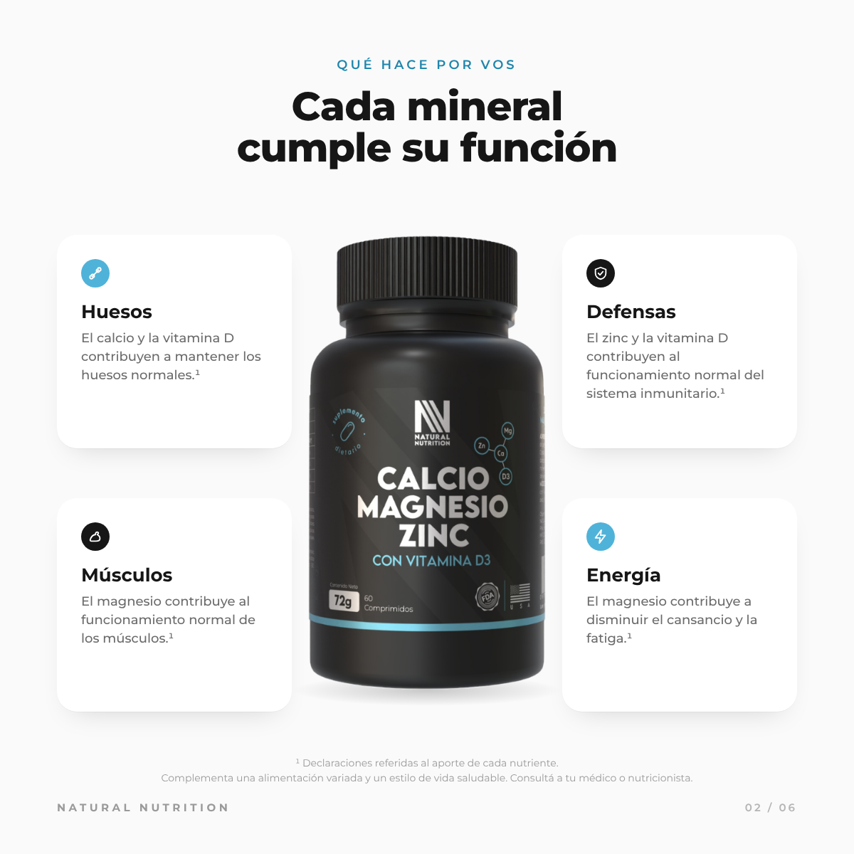 Calcio + Magnesio + Zinc + Vitamina D3 — información del producto 2