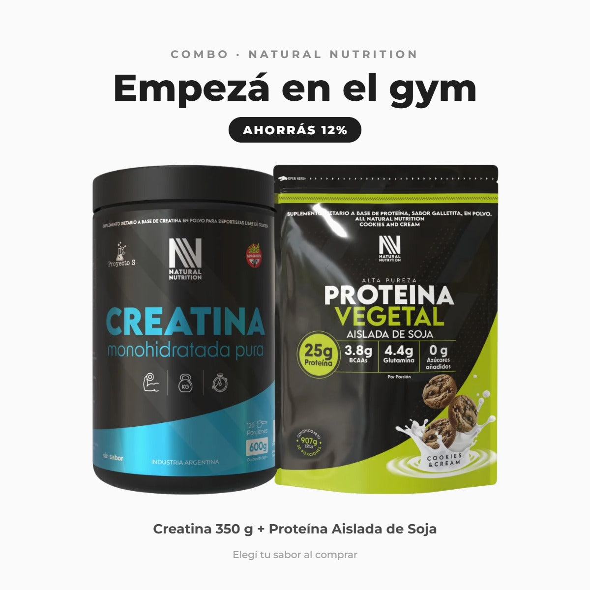 Combo Empezá en el gym — Cookies and Cream | Natural Nutrition
