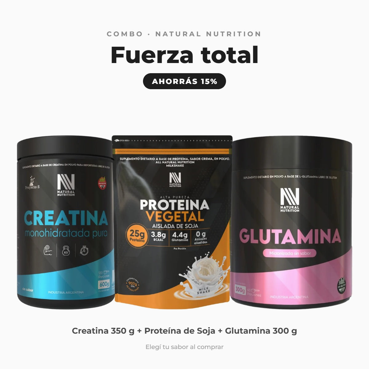 Combo Fuerza total — Milkshake | Natural Nutrition