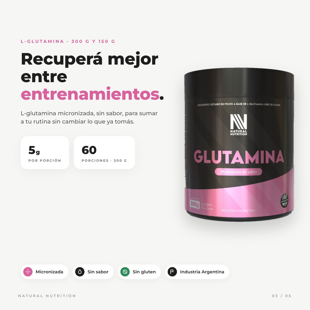 Glutamina Micronizada: dato clave