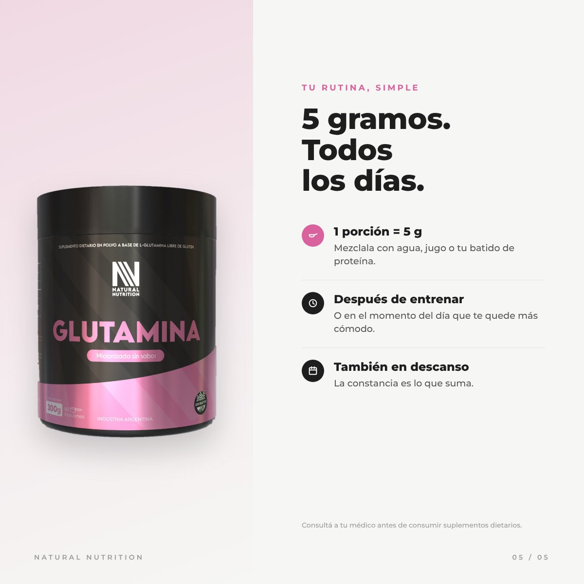 Glutamina Micronizada: tu rutina